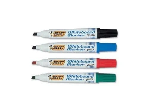BIC VELLEDA 1701 - Markør - for whiteboard - svart, rød, blå, grønn - alkoholbasert blekk - 1.5 mm (en pakke 4)