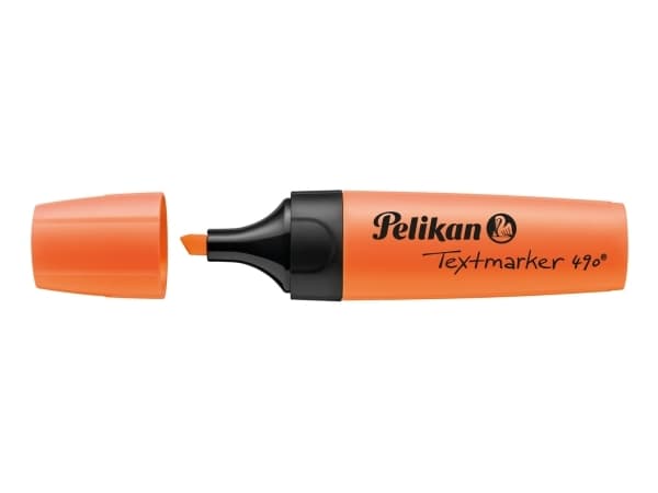 Pelikan Textmarker 490, 4 stykker, Grønn, Oransje, Rosa, Gult, Multi, Vann-basert blekk, Boks