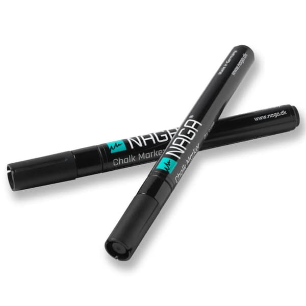 Kridtmarker NAGA 2 mm sort - til glastavle - (2 stk.)