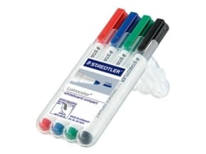 Marker Staedtler Lumocolor® 341 WP4 Compact 1-2 mm med 4 stk. ass. farver i etui