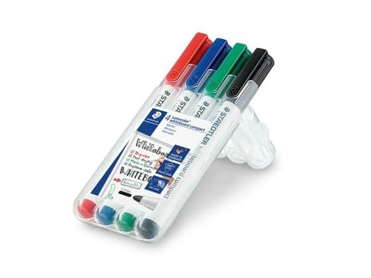 Marker Staedtler Lumocolor® 341 WP4 Compact 1-2 mm med 4 stk. ass. farver i etui