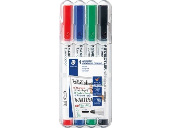 Marker Staedtler Lumocolor® 341 WP4 Compact 1-2 mm med 4 stk. ass. farver i etui