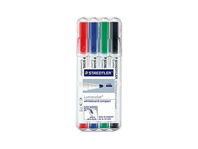 Marker Staedtler Lumocolor® 341 WP4 Compact 1-2 mm med 4 stk. ass. farver i etui