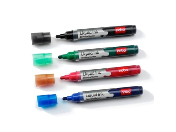 Nobo Liquid Ink whiteboardpennor, blandade, blister (6), 205 mm, 19 mm, 198 mm