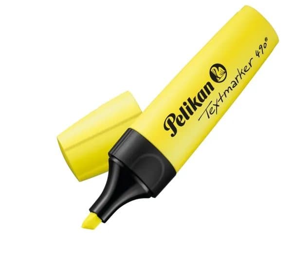 Pelikan 490 Highlighter, 1 stk, Gul, Gul, Polypropylen (PP)