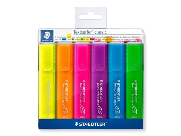 Staedtler 364 P WP6, 6 stykker, Flerfarget, Formet tupp, Flerfarget