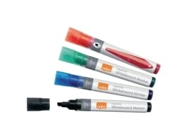 Nobo whiteboard marker skrå spids 4 mm hurtigttørrende blæk, pakke/10 stk. Assorteret