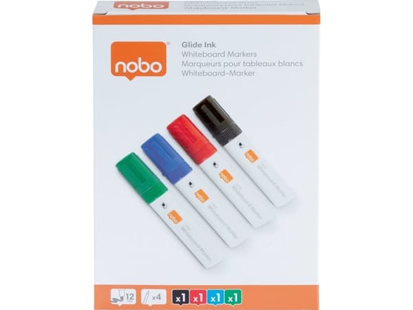 Whiteboardmarker Glide J skrå Nobo ass/4