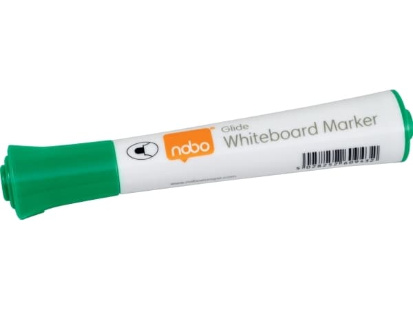 Nobo Glide whiteboard marker rund spids 2 mm hurtigttørende blæk, pakke/10 stk. Grøn