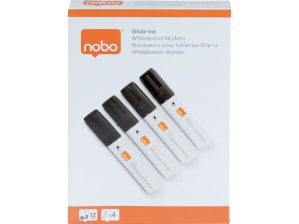 Whiteboardmarker Glide J skrå Nobo sor/4
