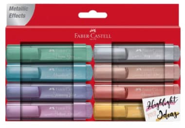 Faber-Castell TL 46, 8 styck, Blå, Brun, Grå, Rosa, Turkos, Violett, Mejselspets, Plast, Vattenbaserat bläck, Fönsterlåda