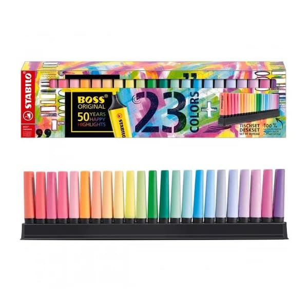 Stabilo Boss® Original Deskset 50th Birthday med 23 stk. ass. farver