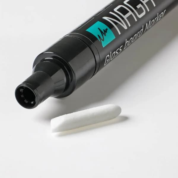 Glasbrädesmarkörer gröna och gula 4,5 mm Dry Erase med vändbar spets från rund till snedspets 2 st i förpackning Grön och gul 14,5x1,5x4mm (1st)