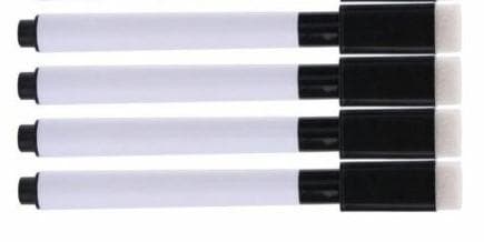No1 Whiteboardpenna med Sudd Svart 4-pack