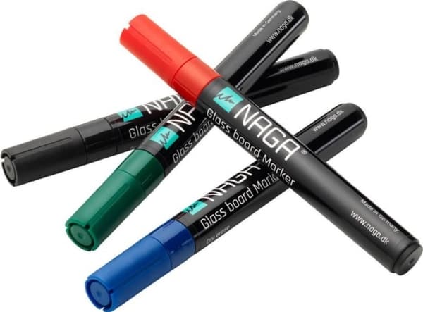 Glastavle marker Mix 4,5 mm - med 4 stk. ass. farver