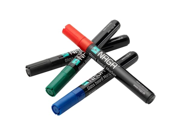 Glastavle marker Mix 4,5 mm - med 4 stk. ass. farver