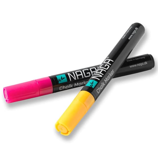 Glastavle marker pink og orange 4,5 mm Dry Erase med vendbar spids fra rund til skrå 2 stk. i pakke