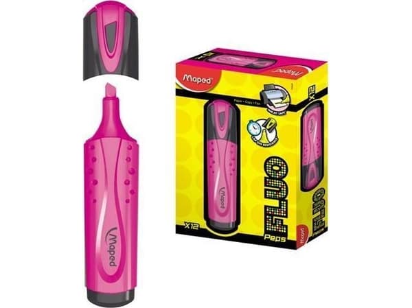 Maped Fluo Peps Classic, 1 styck, Rosa, Svart, Rosa, Rosa