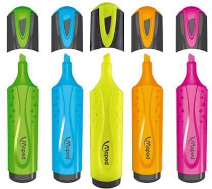 Maped Fluo Peps, 12-pack, 12 stykker, Grønn, Meisel tupp, Svart, Grønn, Papir, Boks