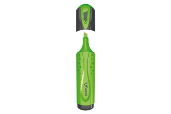 Maped Fluo Peps, 12-pack, 12 stykker, Grønn, Meisel tupp, Svart, Grønn, Papir, Boks
