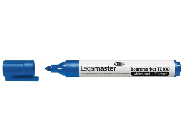 Legamaster TZ100 whiteboardpenna blå, 10 styck, Blå, Rundad spets, Blå, Vit, Polypropylen (PP), Rund