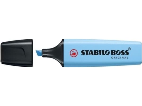 STABILO Boss Original Pastel, 1 stykker, Blå, Meisel tupp, Sort, Blå, Breezy blue, Plast