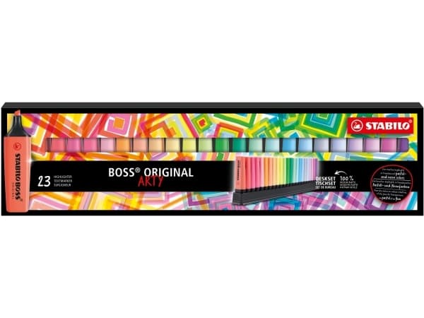 STABILO BOSS ORIGINAL, 23 styck, Multifärg, Mejselspets, Multifärg, Rektangel, 2 mm