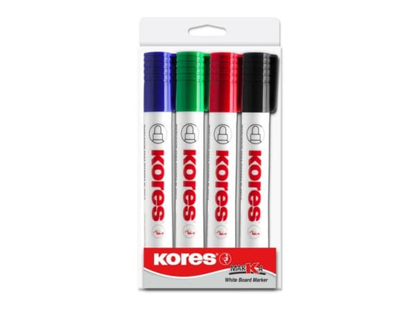 Kores M20843, 4 stykker, Svart, Blå, Grønn, Rød, Svart, Blå, Grønn, Rød, Hvit, 3 mm