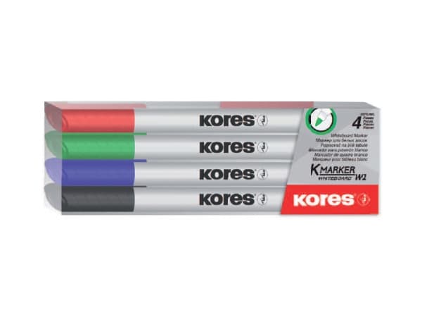 Kores M22840, 4 stykker, Sort, Blå, Grønn, Rød, Pensel tupp, Flerfarget, Rund, 1 mm