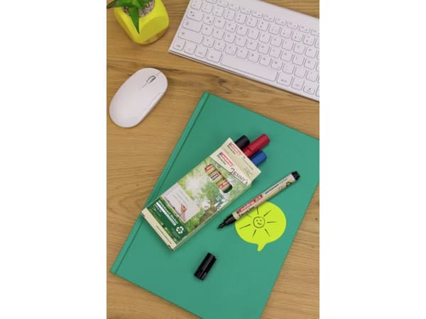edding EcoLine 28 board - Markering - för kort, whiteboard - svart - pigmentbläck - 1.5-3 mm