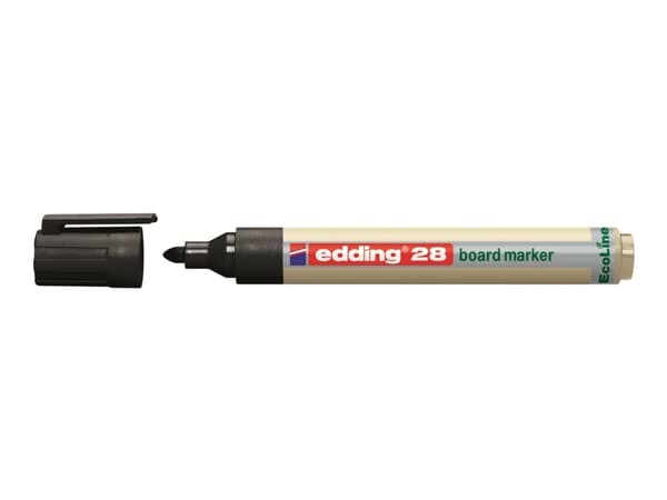 edding EcoLine 28 board - Markør - for brett, whiteboard - svart - fargeblekk - 1.5-3 mm