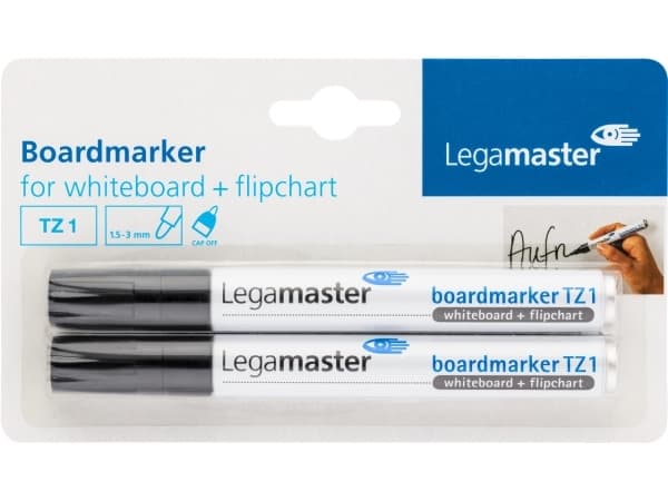 Legamaster 7-110001-2 TZ1 Whiteboardmarker Schwarz 2 St., Tyskland, 26,8 g, 10 stk, 95 mm, 165 mm, 17 mm