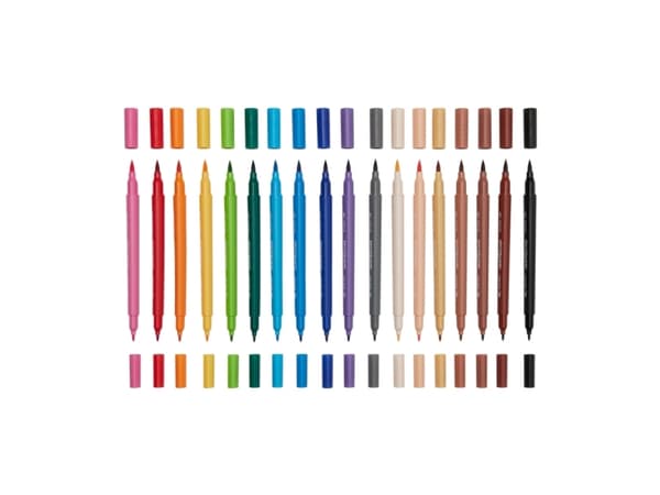OOLY Color Together, 18 styck, Beige, Svart, Blå, Brun, Cyan, Grön, Grå, Ljusblå, Ljusgrön, Ljusgrå, Orange, Rosa, Lila, Röd, Gul, 3 År, Fibre tip, R