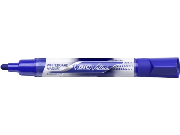 BIC VELLEDA - Markør - ikke-permanent - for whiteboard - blå - alkoholbasert blekk - 2.3 mm - stor (en pakke 12)