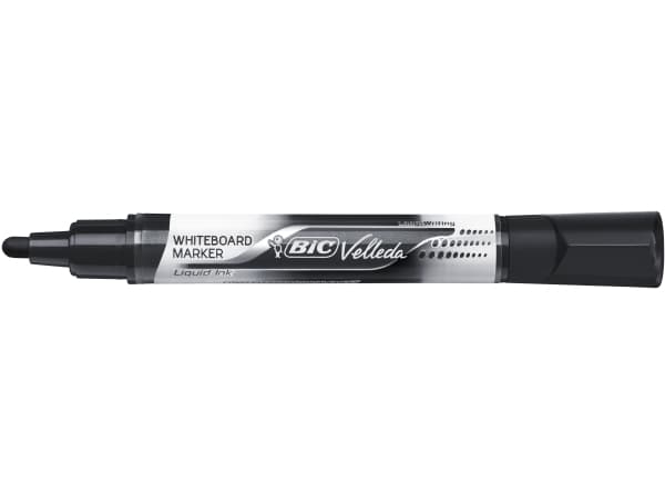 BIC VELLEDA - Markering - icke-permanent - för whiteboard - svart - alkoholbaserat bläck - 2.3 mm - stor (paket om 12)