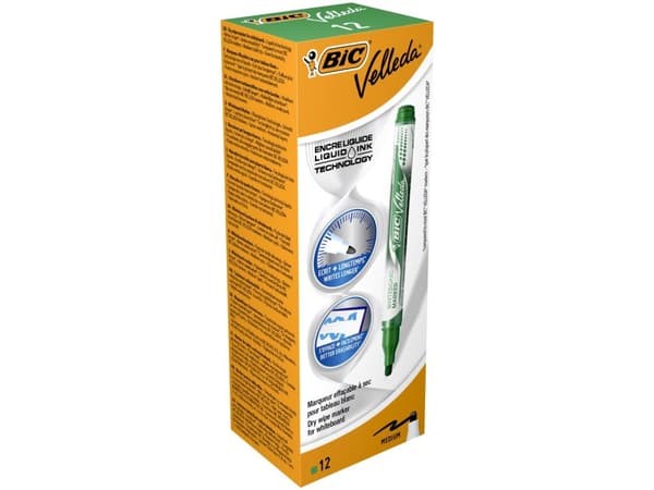 BIC 902090, 12 styck, Grön, Rundad spets, Grön, Grön, Rund