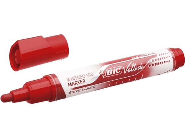 BIC Velleda Liquid Ink Tank, 12 styck, Röd, Rundad spets, Grå, Röd, Rektangel, 5 mm