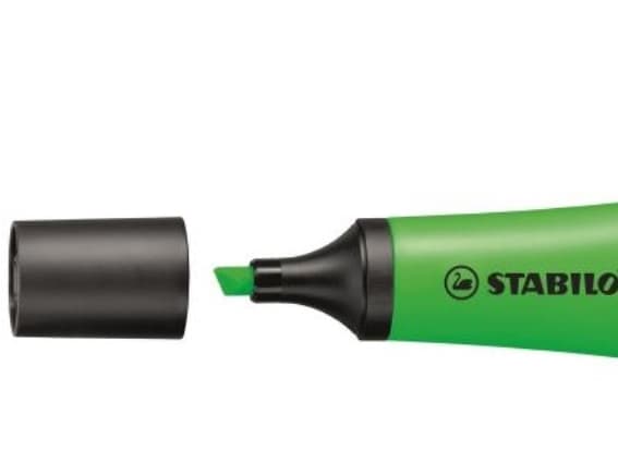 STABILO NEON, 1 stykker, Grønn, Meisel tupp, Sort, Grønn, Rør, 2 mm