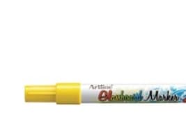 Glastavlemarker Artline, bred tip, gul