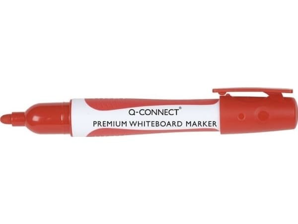 Q-Connect Marker for Q-CONNECT Premium whiteboards, gummi. håndtak, rundt, 2-3mm (linje), rød
