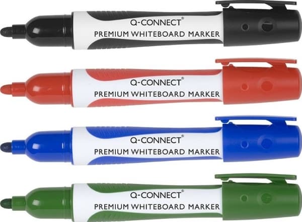 Q-Connect Marker for Q-CONNECT Premium whiteboards, gummi. håndtak, rundt, 2-3mm (linje), grønn