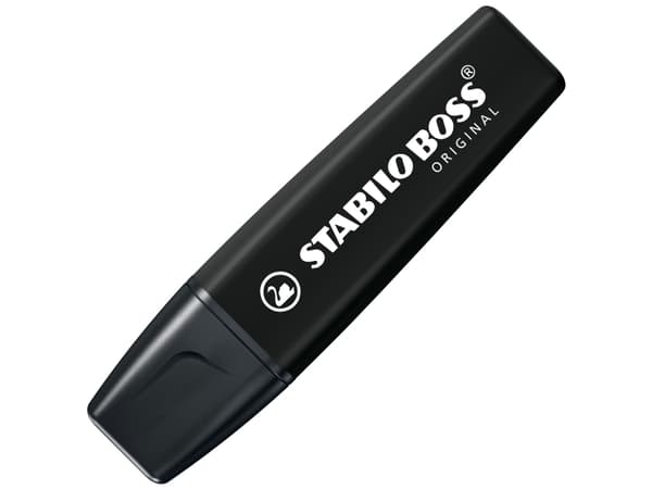 STABILO BOSS ORIGINAL, 1 stk, svart, 18 år, meiselspiss, svart, plast