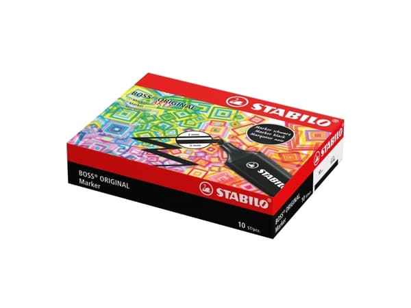 STABILO BOSS ORIGINAL, 1 stk, svart, 18 år, meiselspiss, svart, plast