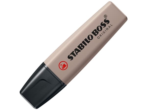STABILO BOSS ORIGINAL NatureColors, 1 styck, Ljusgrå, 18 År, Mejselspets, Ljusgrå, Svart, Plast