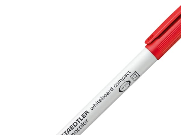 STAEDTLER Lumocolor compact - Markør - for glass, whiteboard, porselen - rød - 1-2 mm