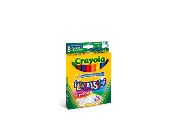 Crayola Ultra Clean Washable, 8 styck, Multifärg, 3 År, Rundad spets, Rund, Barn