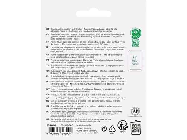 Faber-Castell Textliner Graffiti, 4 styck, Blå, Grön, Rosa, Gul, Mejselspets, Plast, 1 mm, 5 mm