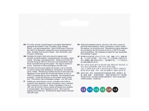 Faber-Castell Creative Marker, 6 pc(s), Black, Blue, Brown, Green, Turquoise, Violet, Bullet tip, Multicolour, Round, 1.5 mm
