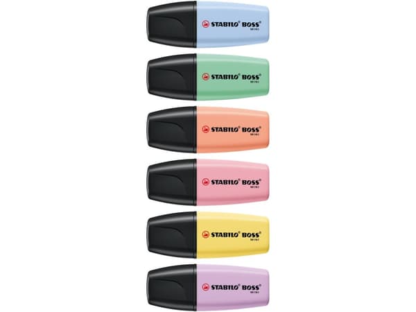 STABILO BOSS MINI, 6 styck, Multifärg, 3 År, Mejselspets, 2 mm, 5 mm