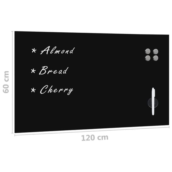 vidaXL Veggmontert magnetisk tavle glass 120x60 cm